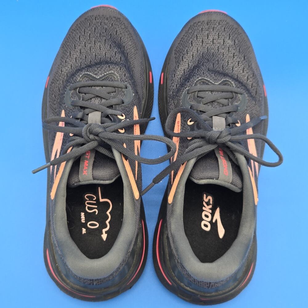 Brooks Ghost Max Women's 9.5 Black/Papaya/Raspberry Running Walking High Cushion - Picture 9 of 11